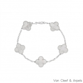 Van Cleef & Arpels White Gold Vintage Alhambra Bracelet VCARF48400